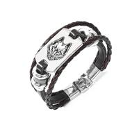 925 Sterling Silver Wolf Bracelet Viking Wolf Head Braided Leather Bracelet Therian Bracelet Werewolf Charms Wolf Head Jewelry Bracelet Wolf Head Jewelry For Women and Men Wolfbracelet, Silver, no