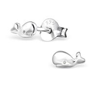 925 Sterling Silver Women Tiny Whale Stud Earrings for Women & Girls - Gift-Ready Jewellery by The Rose & Silver Company