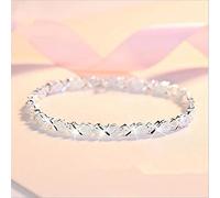 925 Sterling Silver Zircon Cross Charm Bracelets Bangle For Women Wedding Accessories Jewelry