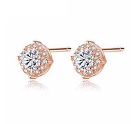 925 Sterling Silver Zircon Stud Earrings For Women Small Lovely Exquisite Flower Earrings Party Jewelry Factory