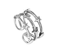 925 Sterling Wide Version Star Ring Personality Adjustable Ring For Women Fashion Jewellery Gift