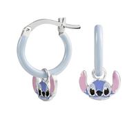 925 Stitch Enamel Charm Hoop Earrings