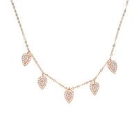 925 Teardrop Choker Necklace With Micro Paved Silver Rose Color Gold Filled Women Wedding Chokers