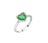 925 Wedding Rings Sparkling Topaz Aquamarine Ruby Carbon Diamond Heart Jewelry