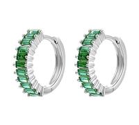 925 Women's Ladder Square Zircon Earrings Circle Ear Buckle Female Everything Simple Temperament Set Multicoloured Ear Accessories Verete Stud Earrings, one size, Copper, No Gemstone