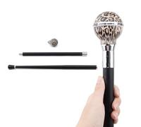 92cm Aluminum Alloy Double Festival Rehabilitation Training Cane, Leopard Print Ball Crutch for Hiking Trekking and Halloween Cosplay