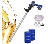 92cm Cordless Electric Drum Oil Pump, 90-150L/MIN Portable Fuel Transfer Pump, 4m Hose, Plug-in Barrel Pump for Diesel, Non-Corrosive Liquid(Stainless-Steel-Tube)