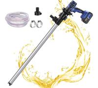 92cm Electric Oil Drum Pump, 90-150l/min Fuel Transfer Pump with 4m Hose, Lithium-ion Battery Powered, Stainless-Steel Tube for Diesel, Kerosene, Hydraulic Oil