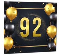 92nd Birthday Card for Men Women - Black & Gold Birthday Card for 92 Year old Woman Ladies Grandma Nan Mum Aunt Friend Sister Ninety two Ninety Second Nanny
