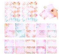 92Pcs Lined Paper and Envelope Set, Letter Writing Stationery Papers, Unique Flower Design Writing Paper, with Adhesive Dot, Non Bleeding 21×14cm for Letter Scrapbooking(Style1)