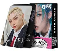 92PCS Stray Kids Photocards Stray Kids Member Cards New Album 60 SK Cards 32 Stickers Gift Set Mini Poster for Fans Gift (Felix)