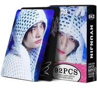 92PCS Stray Kids Photocards Stray Kids Member Cards New Album 60 SK Cards 32 Stickers Gift Set Mini Poster for Fans Gift (Hyunjin)