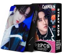 92PCS Stray Kids Photocards Stray Kids Member Cards New Album 60 SK Cards 32 Stickers Gift Set Mini Poster for Fans Gift (Changban)