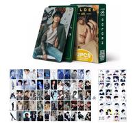 92PCS V JUNGKOOK Jimin JIN Suga J-HOPE RM 60pcs Photocards Greeting Cards Collection Mini Card Postcard Lomo Cards and 32pcs Stickers (Golden)