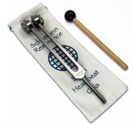 93.96Hz Schumann Weighted Tuning Fork - Carry Bag and Striker - Sound Healing Instruments and Biofield Harmonization - Chakra Alignment - Vibration Therapy Tools | World Grid Earthy Gray