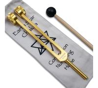 93.96Hz Schumann Weighted Tuning Fork with Earth Star Engram - Carry Bag and Striker - Sound Healing Instruments and Biofield Harmonization -Chakra Alignment -Vibration Therapy Tools | Earth Star Gold