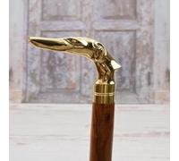 93.98 Cm Walking Stick Dog Greyhound Brass Cane Hunter Walking Stick Gift For Grandfather Father Wooden Cane Art Deco