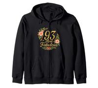 93 And Fabulous Floral 93rd Birthday Celebration Funny Zip Hoodie