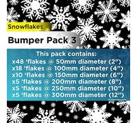 93 Individual Snowflakes Christmas Window Sticker - Six Different Snowflake Christmas Window Clings - Reusable Christmas Window Decoration - Six Sizes 50mm to 300mm