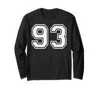 93 Number Ninety-Three Team Sports Grunge Varsity Matching Long Sleeve T-Shirt