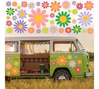 93 PCS Flowers Daisy Car Decals,Auto Stickers Waterproof Hood Vinyl Decal Car Window Stickers Novel Body Side Door Trunk Decoration for Racing SUV Truck Bus Window Wall Laptop Motorcycle Bin