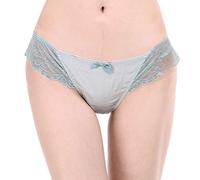 93% Silk 7% Spandex Women's Sexy Lace Thong Panties USL Aqua
