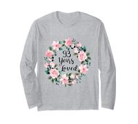 93 Years Loved Men Women 93 Years Old Cool 93rd Birthday Long Sleeve T-Shirt