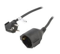 93094 extension cable sockets: 1 PVC black 3x1.5mm² 5m 10A Goobay