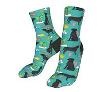 931 Walking Socks Black Lab Labrador Retriever Beach Summer Dog Breed Teal Sports Socks Funky Work Socks Comfortable Office Socks For Hiking Football Camping