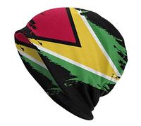 934 Beanie Hat Guyana Flag Reggae Beanie for Men Cool Skull Cap Adjustable Knit Winter Hat for Hiking Headwear Adults