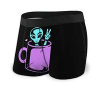 934 Mens Boxers Shorts Alien In Mug Boxer Shorts Personalised Waist Underwear Fit Men'S Boxer Brief For Lover, Man, Dad L