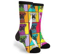 934 Novelty Work Socks Colorful Boxer Dog Men’S Socks Recycled Walking Socks Unisex For Climbing Runing Outdoor 40Cm