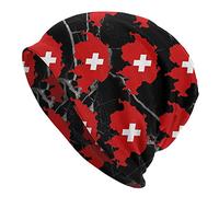 934 Running Hat Switzerland Swiss Map Flag Sleep Hats Slouchy Beanie for Men Elastic Knitted Beanies Cap for Headwear Teens Cycling