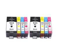 934XL 935XL Ink Cartridge, Compatible with HP, 6230 6812 6820 | 6220 6815 6830 6835, 934/935, full with chip, black 50ml, C/M/Y 16ml(2set 8pcs)