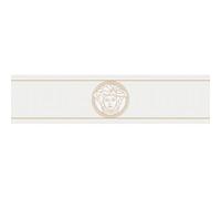 935223 - Versace Greek Medusa Motif White AS Creation Wallpaper Border