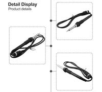 936 Soldering Iron Handle for Electric Soldering Station - 5-Pin / 5-Hole Replacement Tip Holder, Rubber-Grip Metal Iron with High-Temp Silicone Han(A)