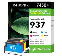 937 937XL 9720e 9730e 9132e Ink Cartridges Multipack for HP 937 | Compatible for HP937 Ink Cartridges 937e for HP OfficeJet Pro 9122e 9120e 9720e 9730e 9110b 9130b 9720b 9130b 9720 Printers