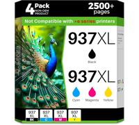937e 937 Ink Cartridge Multipack 937XL for HP 937 Ink Cartridge 937e Compatible with HP Officejet Pro 9120b 9110b 9720b 9130b 9117b 9720 9730