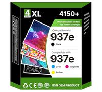 937e 937XL Ink Cartridges Compatible for HP 937e 937 ink Cartridges for HP OfficeJet Pro 9110b 9120e 9130b 9122e 9125e 9128e 9129e 9130e 9132e 9730e printers (4-Pack, Black, Cyan, Magenta, Yellow)