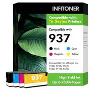 937XL 937 9720e Ink Cartridges Combo Pack: Replacement for HP937 937e Ink Cartridges Multipack for HP Printers OfficeJet Pro 9720e 9730e 9110b 9120e 9130b 9122e 9720b 9130b 9720 9730