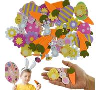 93PCS Easter EVA Foam Stickers for Kids Made of Foam Multi Color Shapes Include Eggs, Bunnies and Chicks, Kids Craft Window Decorations
