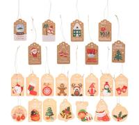 93pcs Vintage Christmas Gift Tags with Twine, Pre-Punched Holes | Rustic Kraft Paper Designs, Khaki Finish, Ready-to-use String, Holiday Décor Accents