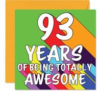 93rd Birthday Cards for Women Men - Rainbow Awesome - Happy Birthday Card for 93 Year Old Woman Man Husband Dad Wife Uncle, 145mm Bday Greeting Cards