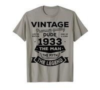 93rd Birthday Gift Man Myth Legend 1933 93 for Years Old T-Shirt