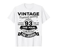 93rd Birthday Gift Man Myth Legend 1933 93 Years Old T-Shirt