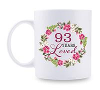 93rd Birthday Gifts for Women - 93 Years Loved with A Garland Birthday Mug - 93 Year Old Present Ideas for Grandma, Mom, Daughter, Sister, Wife, Friend, Cousin, Aunt, Coworker - 11 oz Coffee Mug