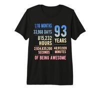93rd Birthday Men Women Funny 93 Years Old Premium T-Shirt