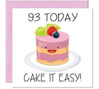 93rd Cute Birthday Card for women girls Cake it easy Birthday Card for 93 Year old Woman Ladies Grandma Nan Mum Aunt Nan Friend Sister Ninety Three, Ninety Third Nanny