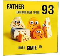 93rd Father funny Birthday Card for Dad - Cheese Pun Funny Dad Birthday Card for 93 Year old Ninety Three, Ninety Third