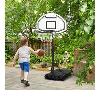 HOMCOM Basketball Stand And 94-123cm Height Adjustable Hoop For Pool Side Black, Black
